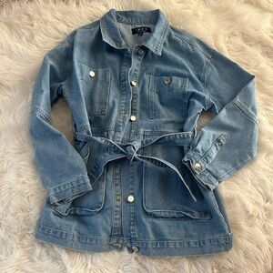 IMOS Light Blue Women's Jean Jacket with tie